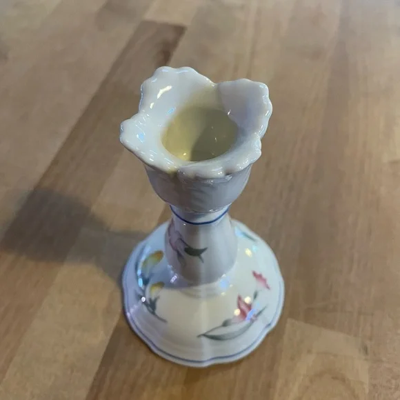 Villeroy & Boch Candlestick Riveria Collection 5β Pink Yellow Tulip Shaped White - Picture 11 of 16